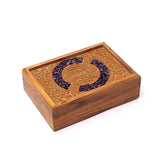 Aufbewahrungsbox aus Mangoholz mit Heilenden Händen & Amethyst