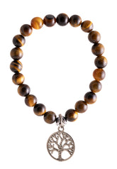 Tigerauge Armband mit Yggdrasil Charm – Seelenecho