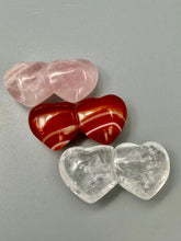 Edelstein Doppelherz poliert