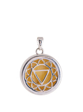 Solarplexus-Chakra Anhänger mit Citrin und Kette – Seelenecho