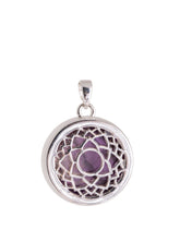 Kronen-Chakra Anhänger mit Amethyst und Kette – Seelenecho