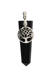 Schungit Anhänger mit Yggdrasil Charm 925 Silber – Seelenecho
