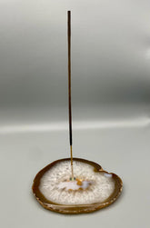 Räucherstäbchenhalter aus Achatscheibe ca. 10-13cm