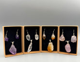 Rohstein Schmuckset mit Anhänger und Ohrhängern