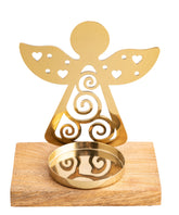Herzengel golden mit Kerzenhalter – Seelenecho