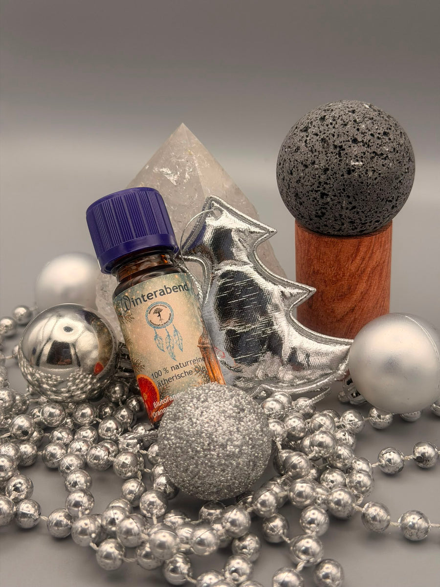 Winterabend Geschenkset – Naturreines Duftöl mit Lavastein-Diffuser | Seelenecho