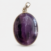 Trapiche Amethyst Anhänger 925 Sterling Silber, Oval ca. 28 × 25 mm