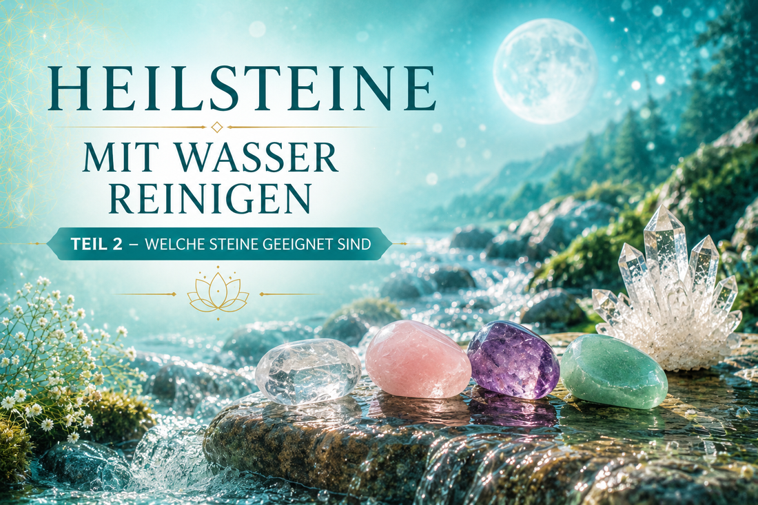 Heilsteine mit Wasser reinigen