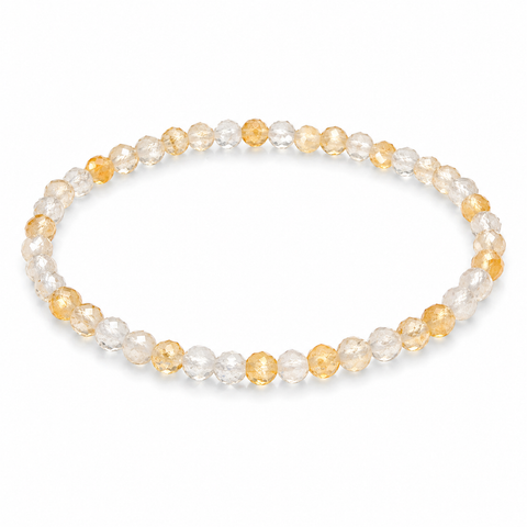 Citrin Armband Kugel facettiert 4 mm – Lebensfreude, Energie & Leichtigkeit | Bedeutung & Wirkung