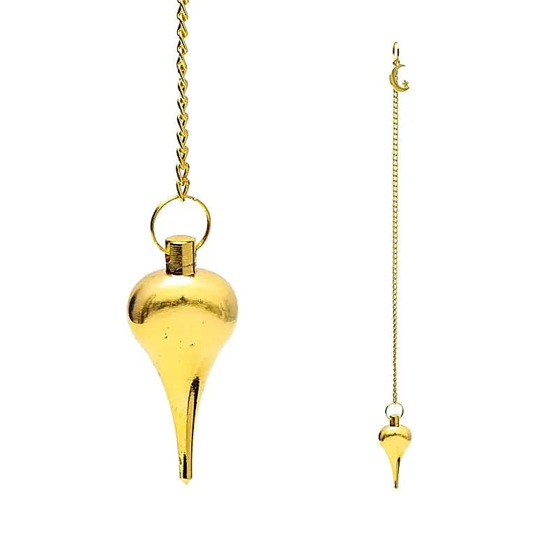 Messingpendel mit Mondsymbol – Goldfarben