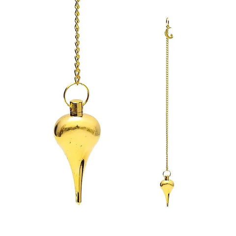 Messingpendel mit Mondsymbol – Goldfarben