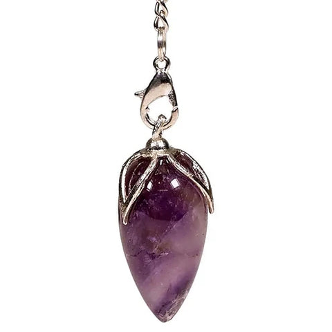 Lotus Pendel Amethyst Spitze – Edelsteinpendel aus echtem Amethyst