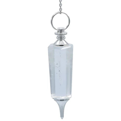 Kristall Facetten Pendel mit Metalleinfassung – Elegantes Pendel aus Kristall