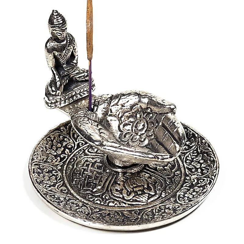Räucherstäbchenhalter Buddha mit Schale und Händen
