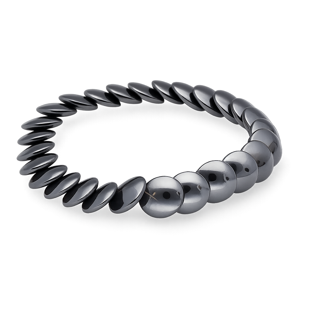 Hämatin Armband Scheiben diagonal gebohrt – Erdung, Stabilität & innere Balance | Bedeutung & Wirkung