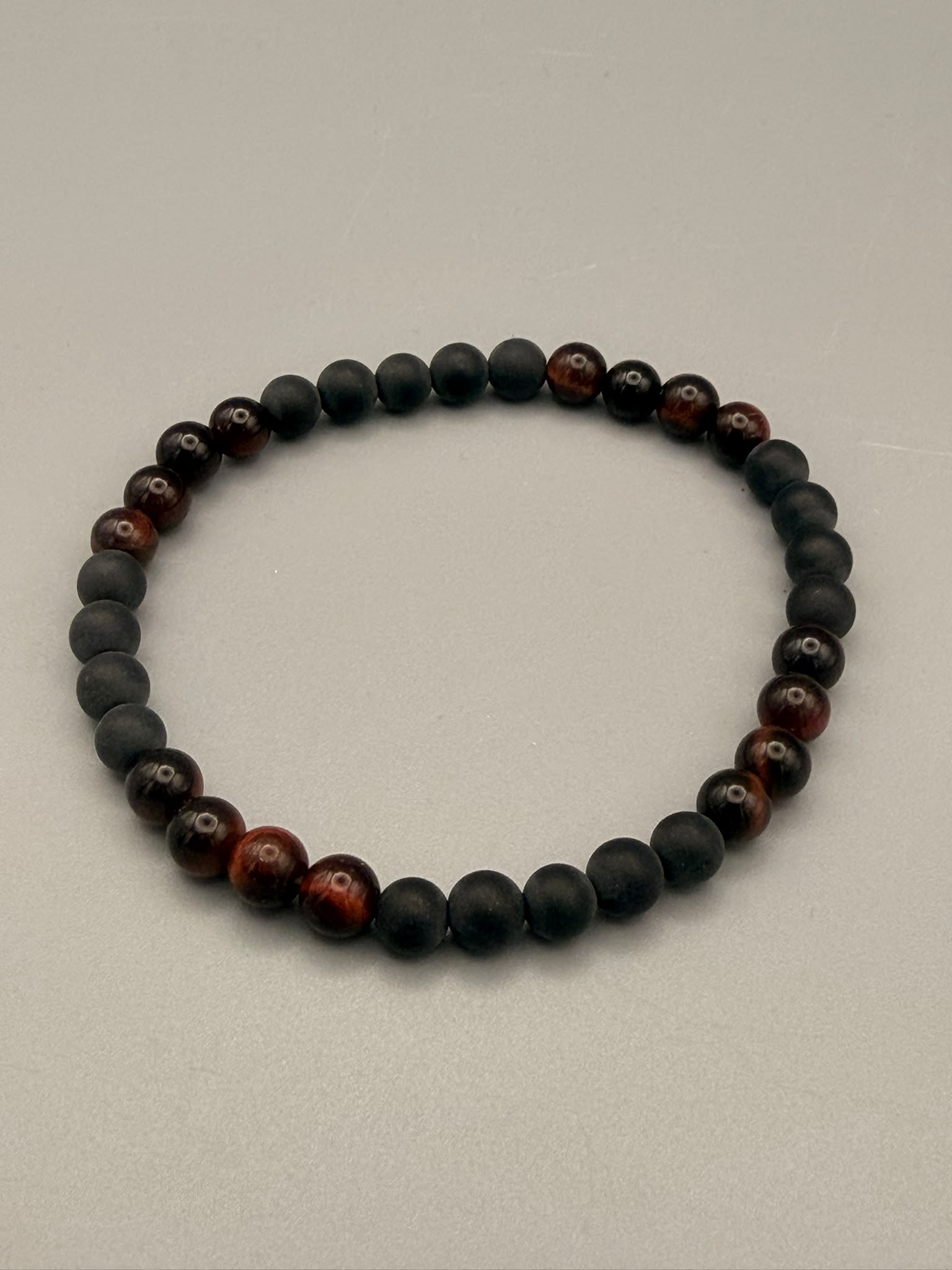 Onyx & Rotes Tigerauge Armband