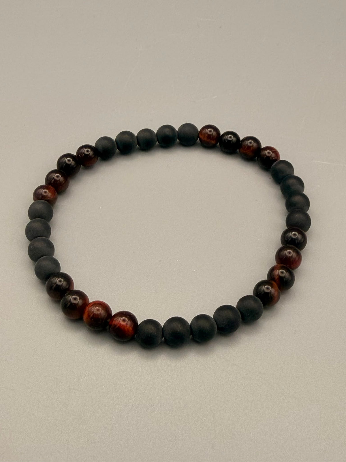 Onyx & Rotes Tigerauge Armband
