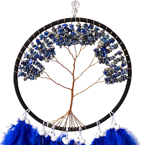 Traumfänger Lebensbaum Lapislazuli, Detail