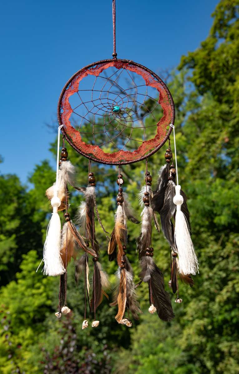 Traumfänger Schamane mit Spitzenbordüre