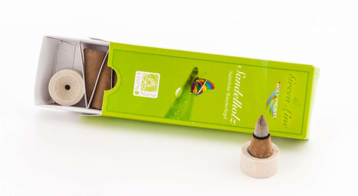 Sandelholz Räucherkegel - Green Line 16 g (10 Kegel)