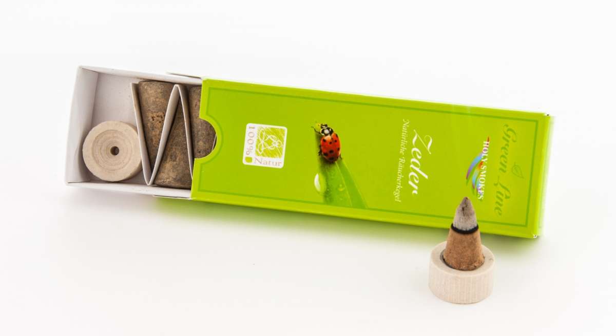Zeder Räucherkegel - Green Line 16 g (10 Kegel)