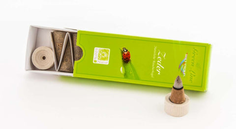Zeder Räucherkegel - Green Line 16 g (10 Kegel)
