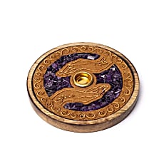 Räucherstäbchen &amp; Kegelhalter Heilende Hände Amethyst