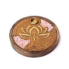 Räucherstäbchen &amp; Kegelhalter Namaste Rosenquarz