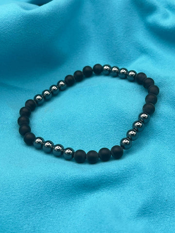 Onyx &amp; Hämatit Armband – Klarheit, Schutz und innere Stabilität