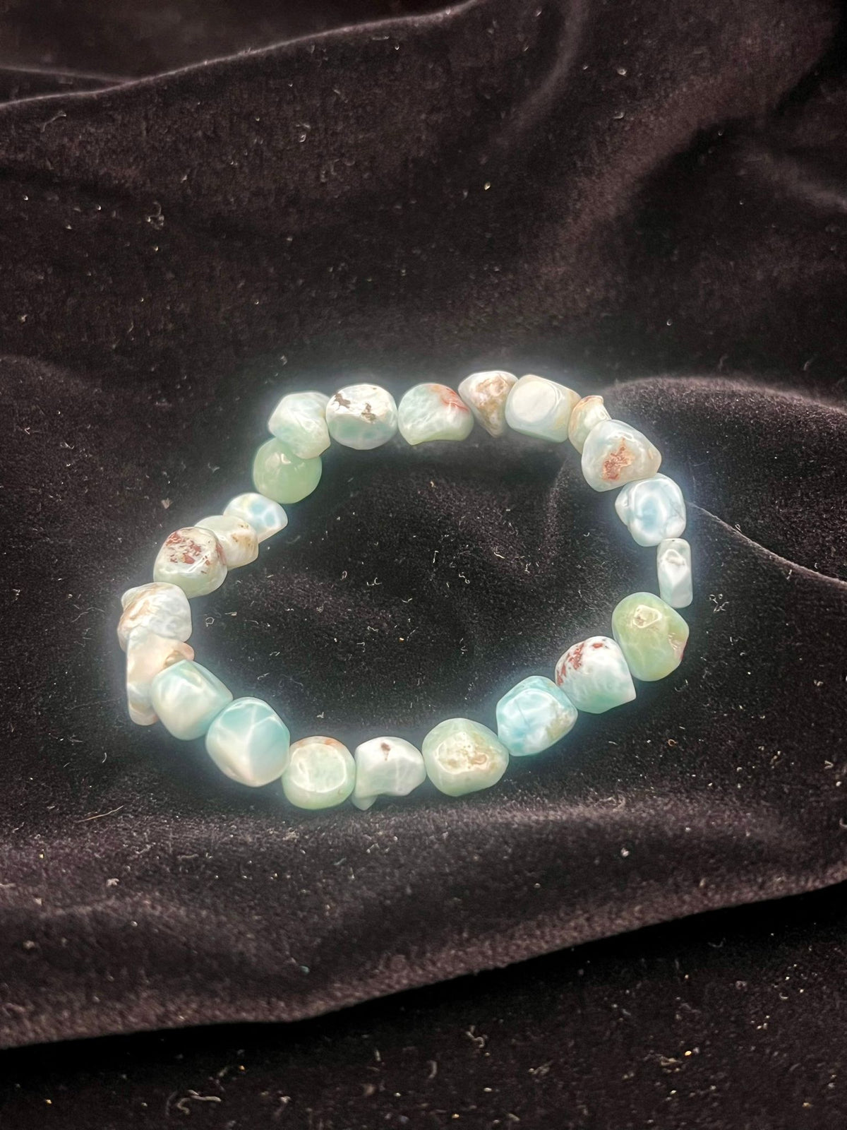 Larimar Armband (Naturstein, poliert) – Sanftheit, Weiblichkeit und innerer Ozean