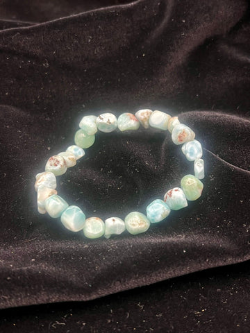 Larimar Armband (Naturstein, poliert) – Sanftheit, Weiblichkeit und innerer Ozean