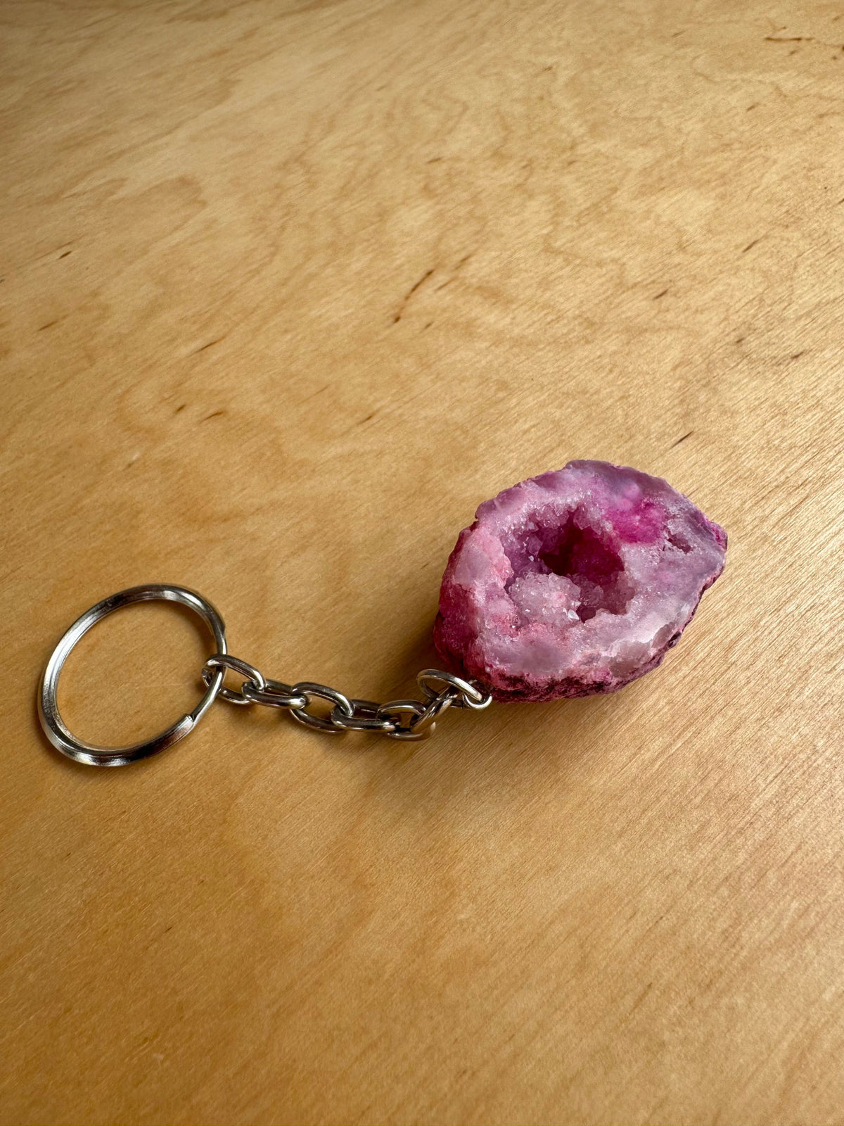 Pinker Drusenstein Schlüsselanhänger – Herzenergie, Lebensfreude &amp; liebevolle Ausstrahlung