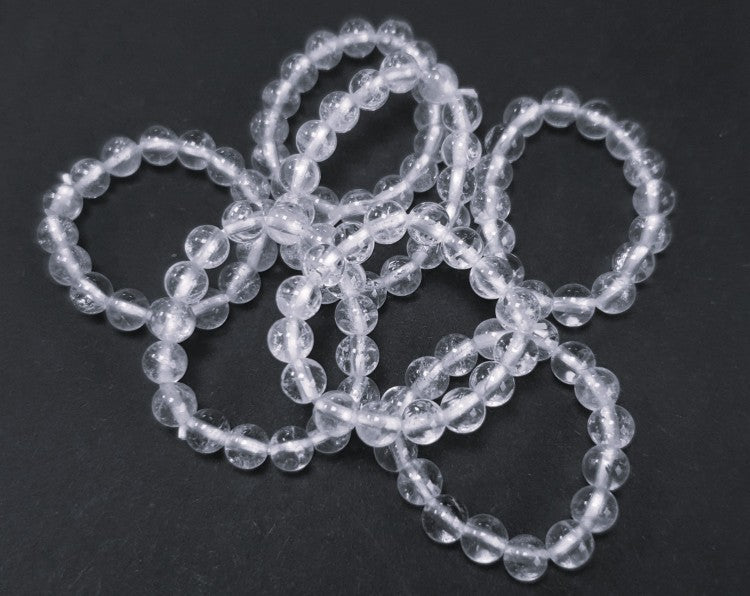 Steinring Bergkristall – Kugel 4 mm, auf Gummizug