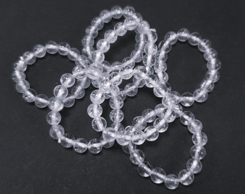 Steinring Bergkristall – Kugel 4 mm, auf Gummizug