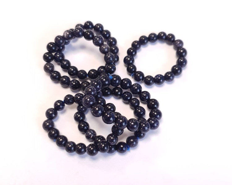 Steinring Blaufluss – Kugel 4 mm, auf Gummizug