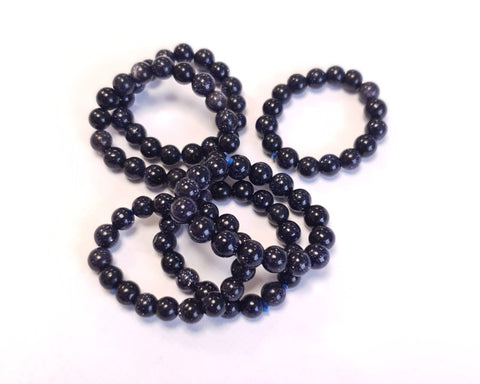 Steinring Blaufluss – Kugel 4 mm, auf Gummizug