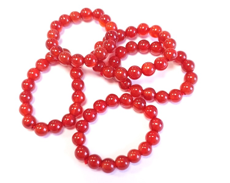 Steinring Karneol – Kugel 4 mm, auf Gummizug