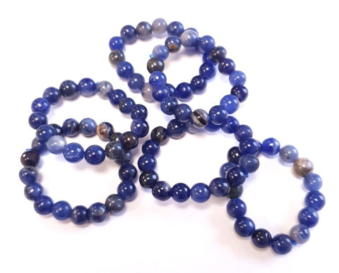 Steinring Sodalith – Kugel 4 mm, auf Gummizug