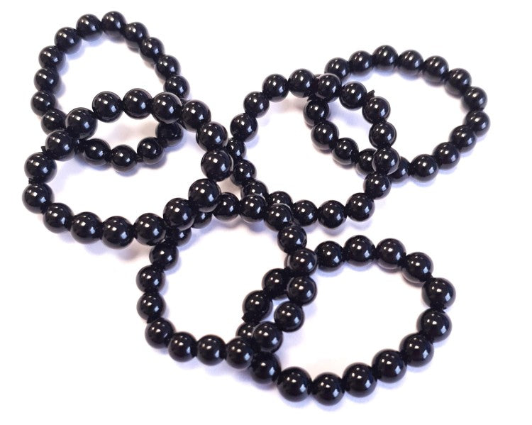 Steinring Onyx – Kugel 4 mm, auf Gummizug