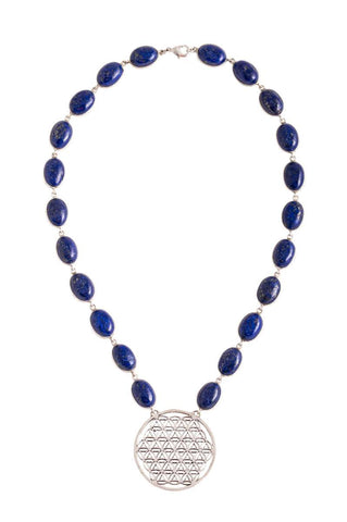 Lapislazuli-Collier mit Blume des Lebens – Erkenne deine innere Wahrheit