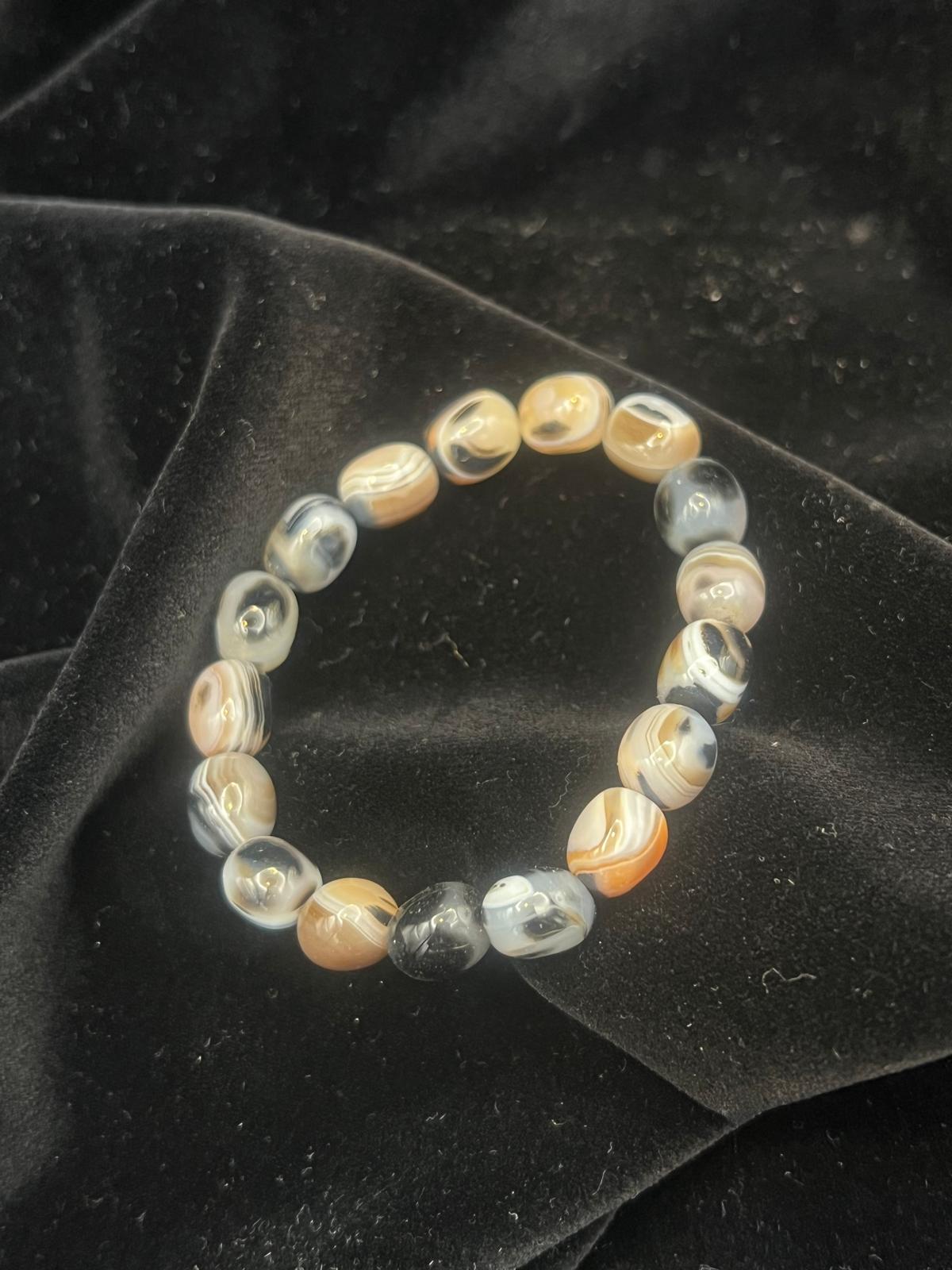 Achat Armband (Natur-Nugget, poliert) – Stabilität, Harmonie und Erdung