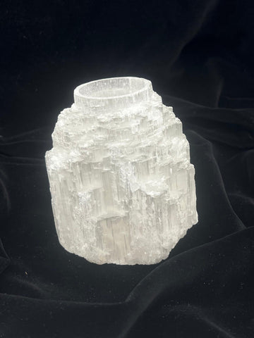 Selenit Teelichthalter