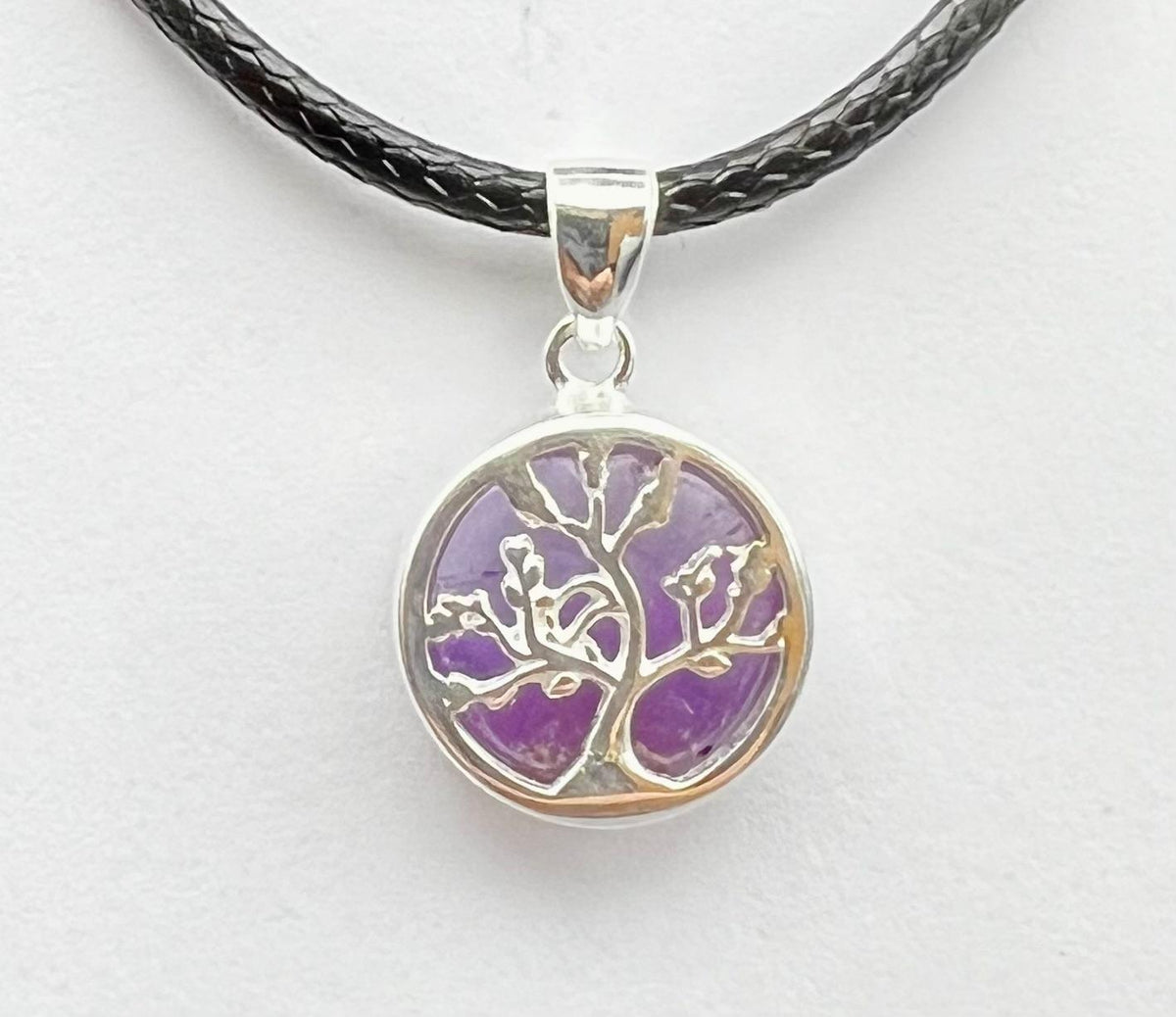 Lebensbaum-Anhänger mit Amethyst – Schutz &amp; Intuition