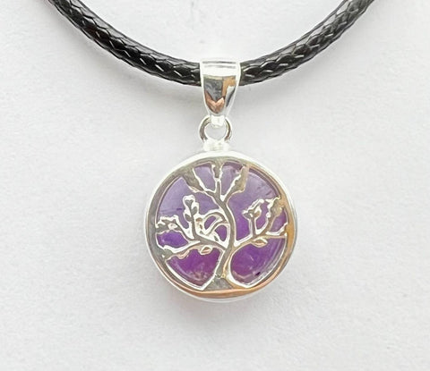 Lebensbaum-Anhänger mit Amethyst – Schutz &amp; Intuition