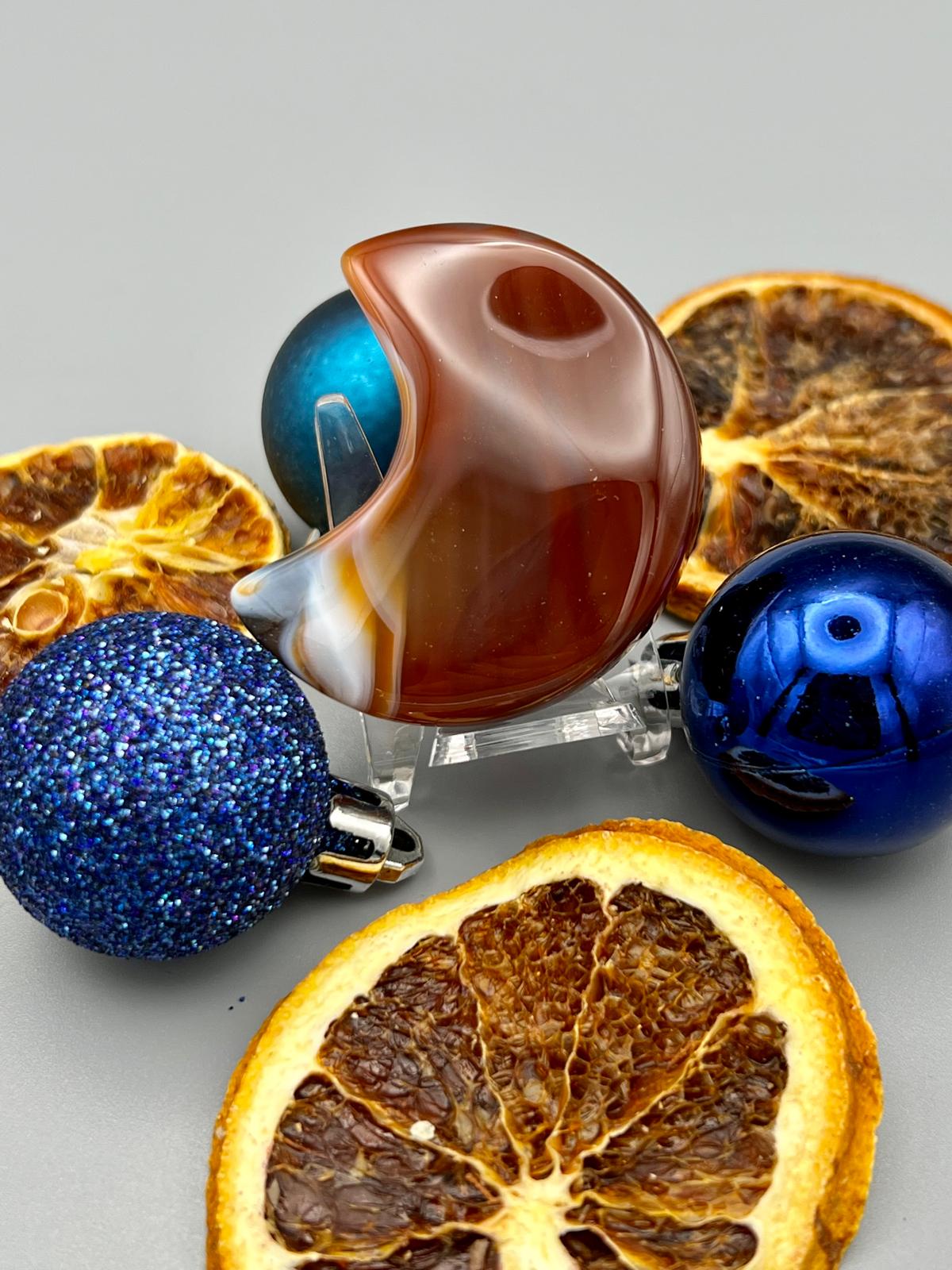 Achat Mond – polierter Heilstein