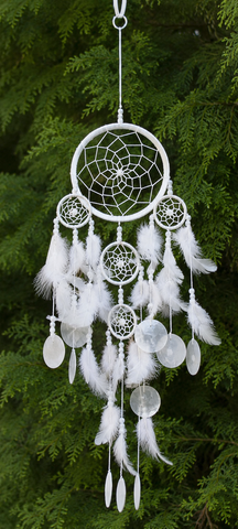 Traumfänger mit Capiz-Muscheln – Schutzsymbol für Harmonie, positive Energie & ruhige Nächte