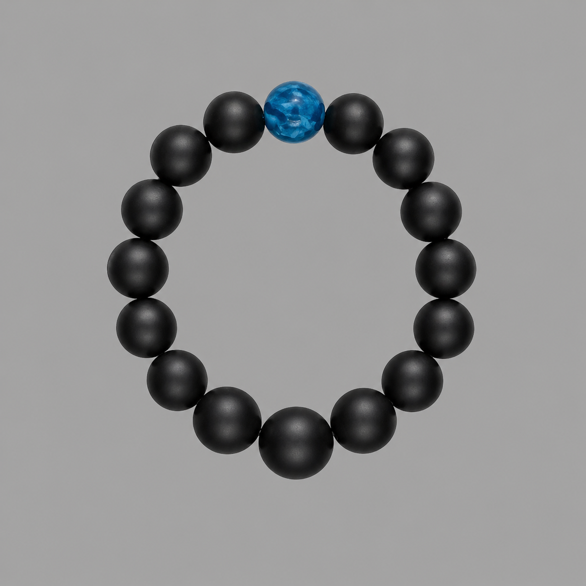 Onyx matt & Apatit blau Fingerring – Schutz, Klarheit & innere Balance | Bedeutung & Wirkung