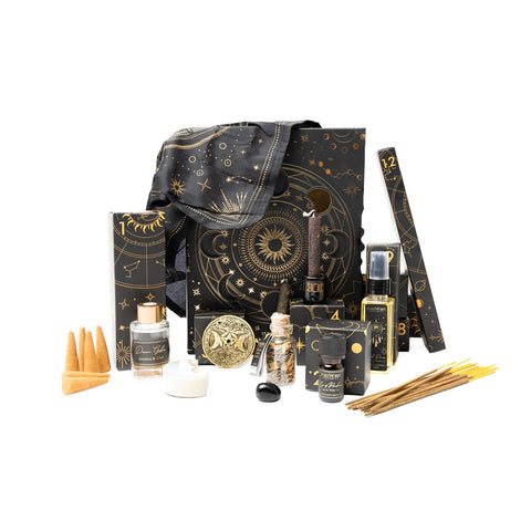 Geschenkset Esoteric Collection 12-teilig mit Altartuch, Räucherwerk, Kerzen und Obsidian