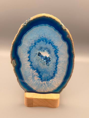 Teelichthalter mit Achatscheibe – einzigartiges Naturkunstwerk mit stimmungsvollem Kerzenlicht