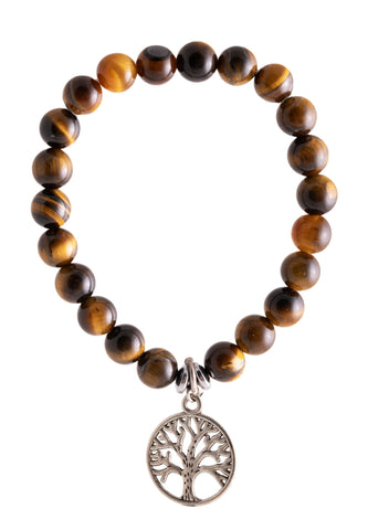 Tigerauge Armband mit Yggdrasil Charm – Seelenecho